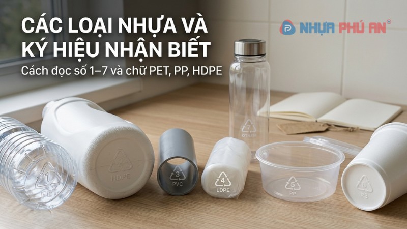 Các loại nhựa và ký hiệu nhận biết: Cách đọc số 1–7 và ứng dụng