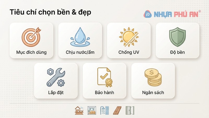 Checklist tiêu chí chọn nhựa giả gỗ bền và đẹp