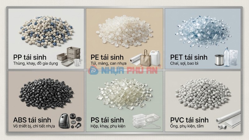 6 loại hạt nhựa tái sinh phổ biến