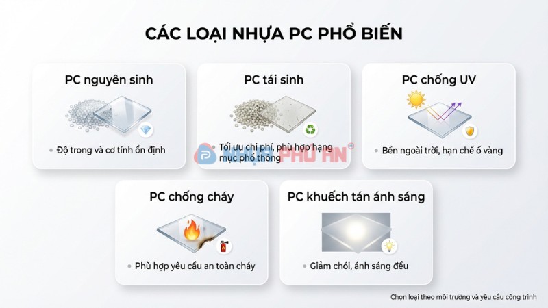 Các loại nhựa PC phổ biến