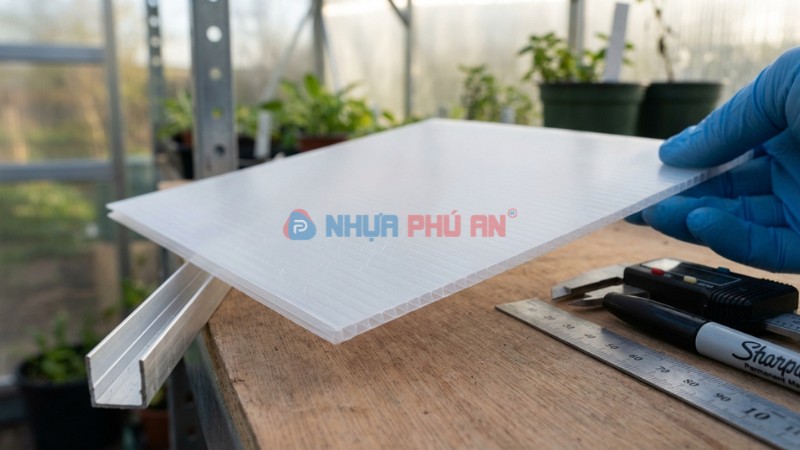 Cận cảnh tấm danpla rỗng ruột flute