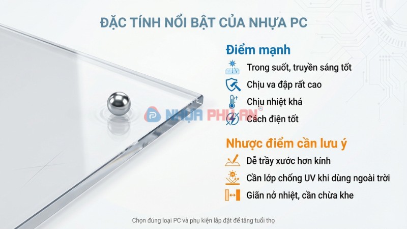 Đặc tính nổi bật của nhựa pc