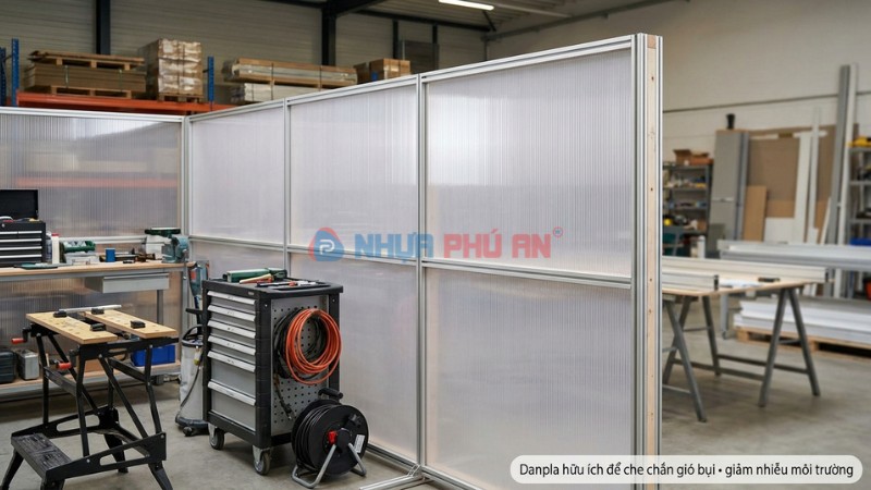 Danpla làm vách ngăn tấm che gió che bụi