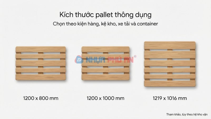 kích thước pallet thông dụng 1200x800 1200x1000 1219x1016