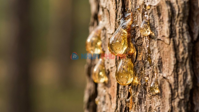 Nhựa cây nhựa thông với màu hổ phách và độ bóng tự nhiên