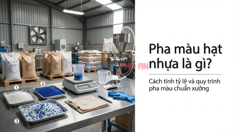 Pha màu hạt nhựa là gì? Công thức tỷ lệ, quy trình trộn và cách tránh lỗi loang màu