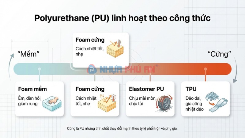 Phổ độ cứng của nhựa pu mềm