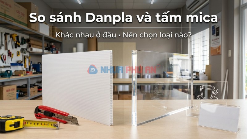 So sánh nhựa Danpla và tấm mica: Nên chọn vật liệu nào cho đúng nhu cầu