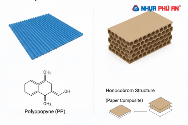 So sánh nhựa Danpla và bìa carton tổ ong - Đặc điểm kỹ thuật và giá thành