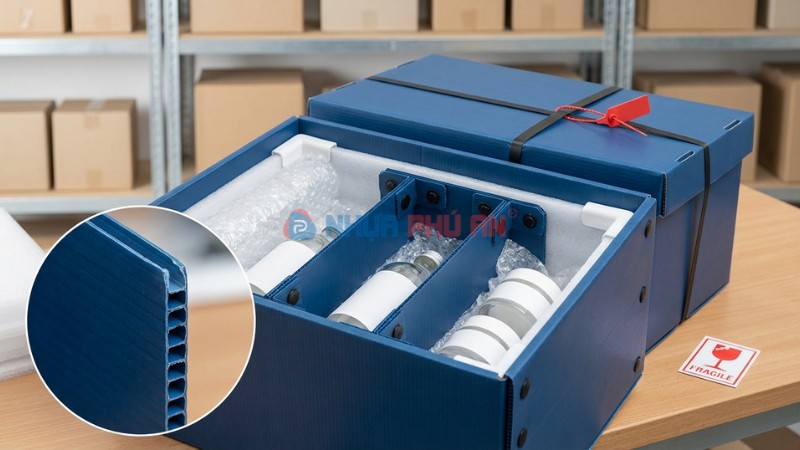 Thùng danpla có vách ngăn bảo vệ hàng hóa dễ vỡ