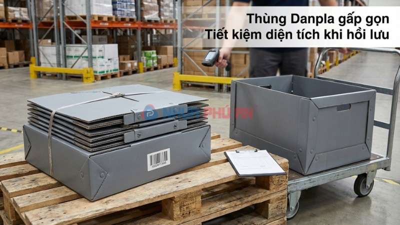 Thùng danpla gấp gọn tiết kiệm diện tích