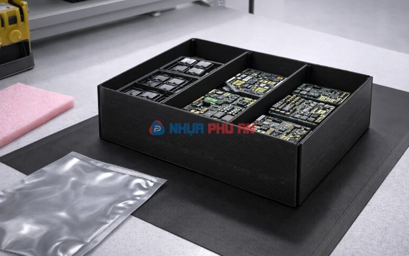 Thùng nhựa Danpla chống tĩnh điện: Giải pháp an toàn cho ngành điện tử