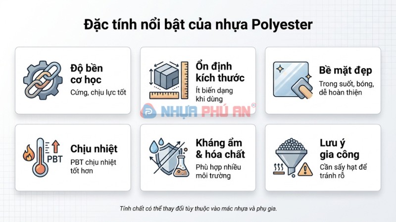 Tính chất nổi bật của nhựa polyester