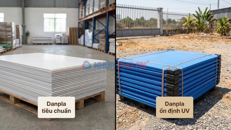 So sánh tấm Danpla thường và tấm Danpla ổn định UV dùng ngoài trời