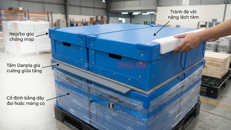 Cách bảo quản thùng Danpla không cong vênh, móp góc