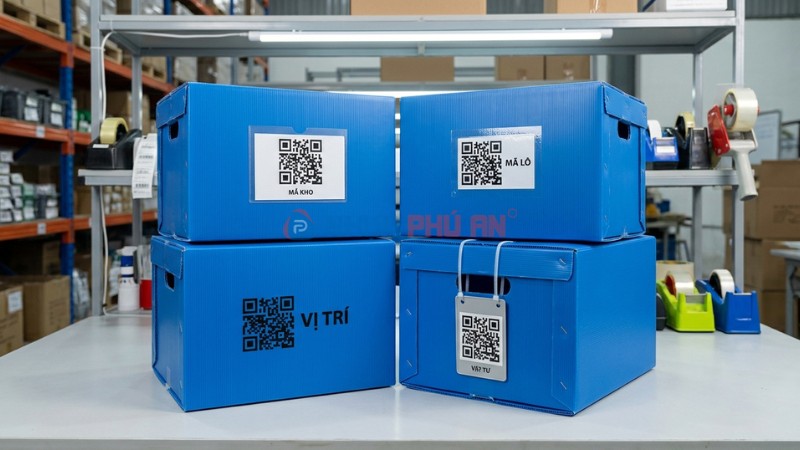 Các cách thể hiện QR trên thùng nhựa Danpla