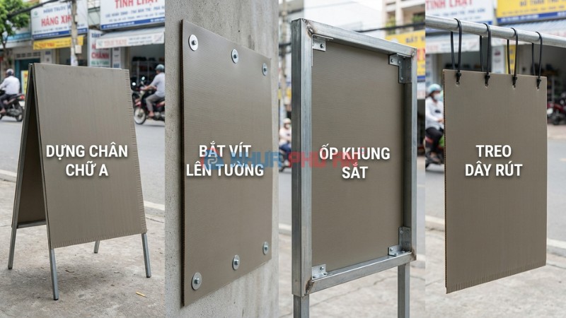 Các cách thi công poster Danpla ngoài trời