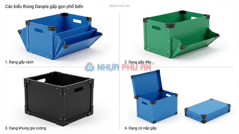 Các kiểu thiết kế thùng Danpla gấp gọn phổ biến