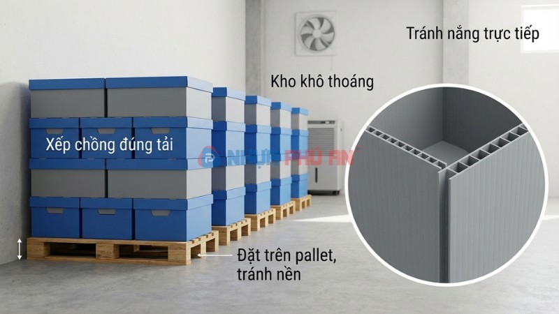 Cách bảo quản thùng danpla bền trong kho