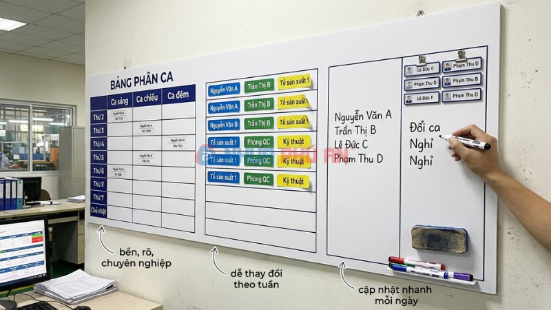 Có thể dùng tấm Danpla làm bảng phân ca không?