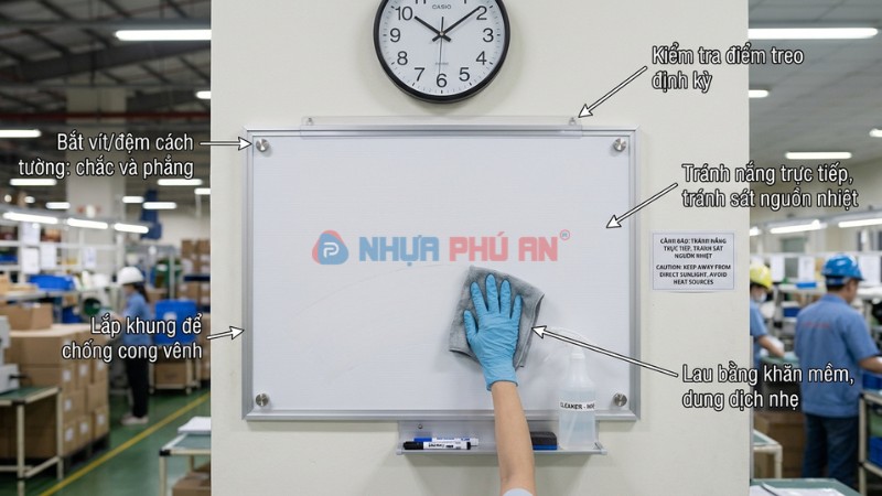 Cách lắp đặt và bảo quản bảng phân ca bằng tấm Danpla