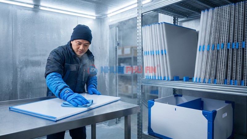 Cách sử dụng và bảo quản nhựa danpla trong kho lạnh kho đông