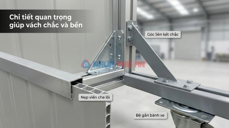 Các chi tiết quan trọng giúp vách ngăn nhựa danpla chắc và bền hơn
