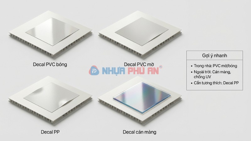 So sánh các loại decal dán lên nhựa Danpla PP
