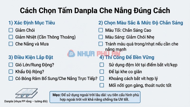 chọn tấm Danpla che nắng