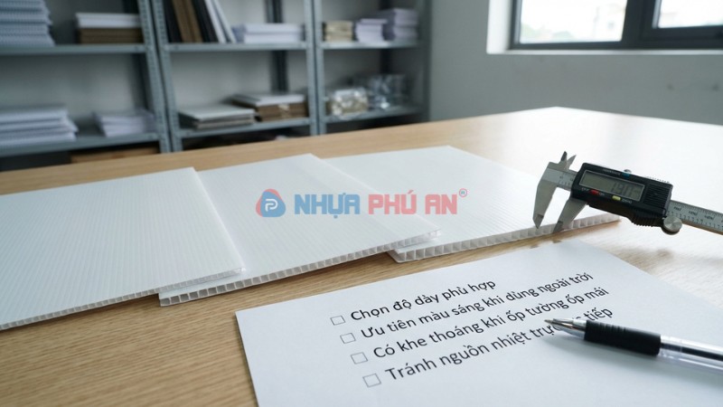 họn độ dày và cách dùng tấm nhựa Danpla để hạn chế truyền nhiệt