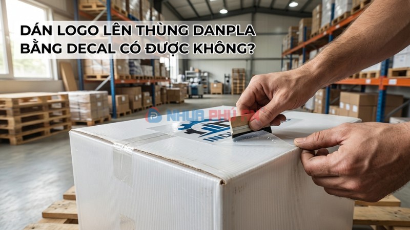 Ảnh cover dán logo lên thùng Danpla bằng decal