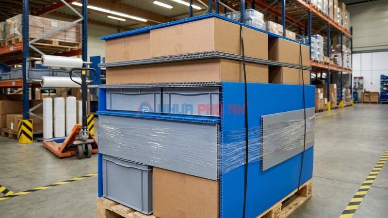 Tấm nhựa Danpla dùng bảo vệ hàng hóa khi vận chuyển và lưu kho