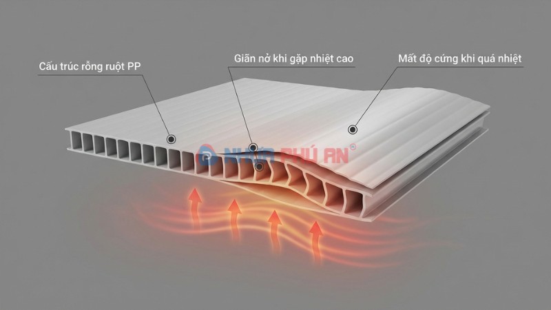 Cấu trúc rỗng ruột của nhựa Danpla PP và cơ chế giãn nở