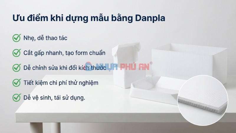 Tấm nhựa Danpla PP rỗng ruột dùng để dựng mẫu sản phẩm