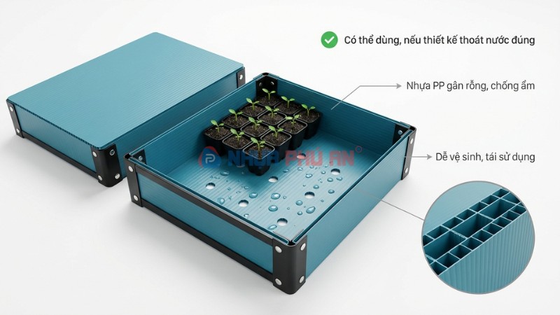 Nhựa danpla có thể làm khay trồng cây được không