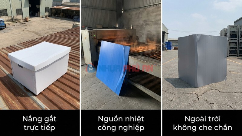 Các trường hợp nhựa Danpla bị cong vênh khi đặt gần nguồn nhiệt