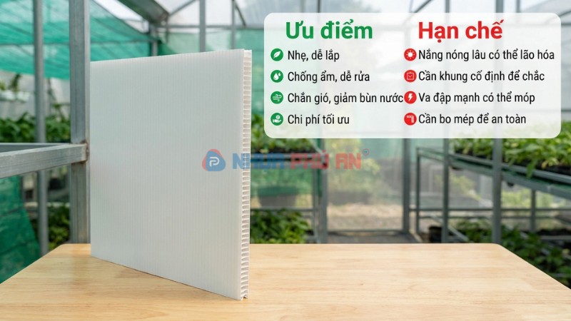 Tấm nhựa Danpla PP rỗng ruột dùng trong nhà lưới trồng rau
