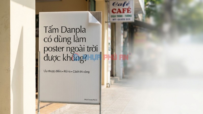 Ảnh cover poster ngoài trời làm từ tấm nhựa Danpla PP rỗng ruột tại Việt Nam