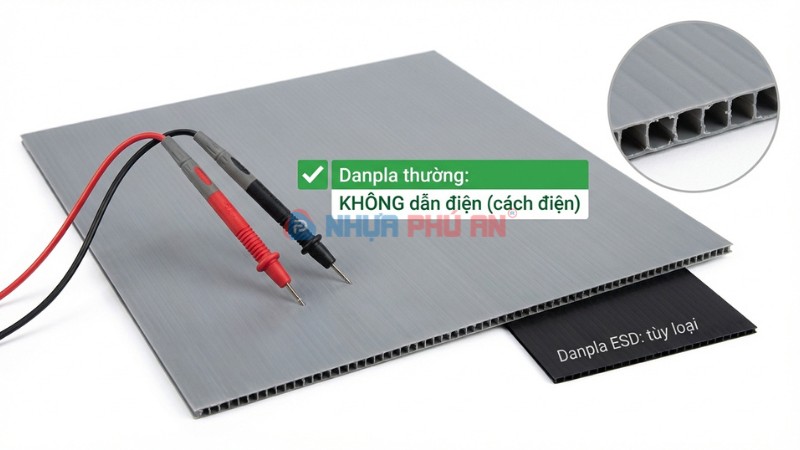 Tấm danpla thường không dẫn điện