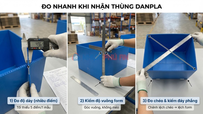 Hướng dẫn đo nhanh khi nhận thùng Danpla