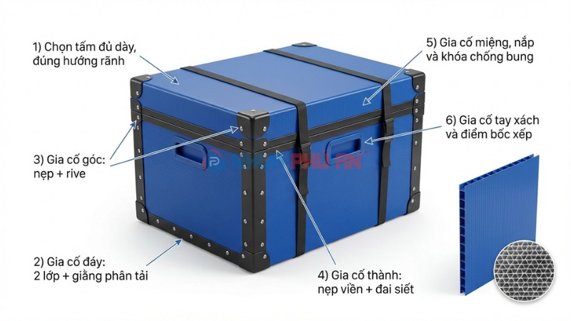 Gia cố cho thùng nhựa Danpla khi đựng hàng hóa nặng