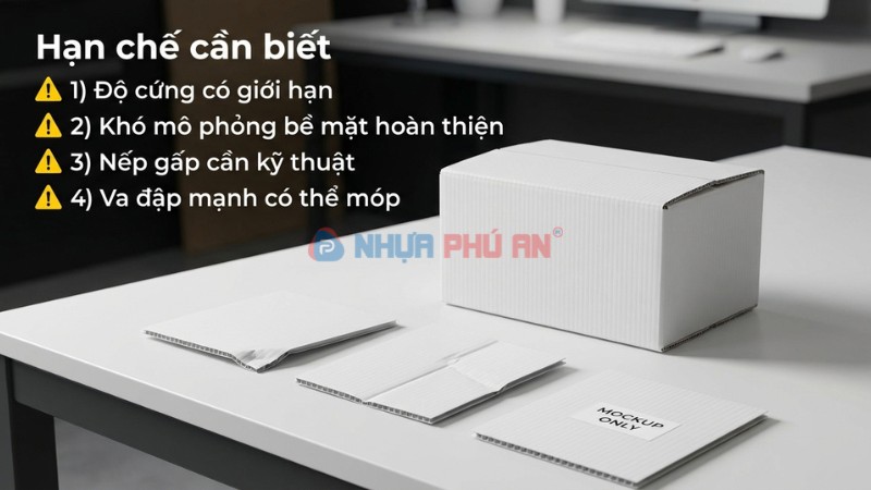 Hạn chế khi dùng tấm nhựa Danpla dựng mẫu sản phẩm