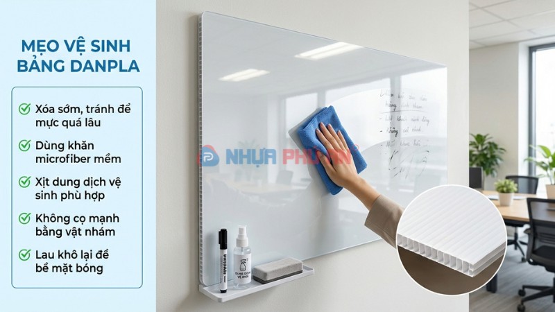 Hướng dẫn sử dụng và vệ sinh bảng Danpla bền ít hằn