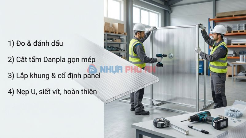Hướng dẫn thi công lắp đặt vách ngăn Danpla