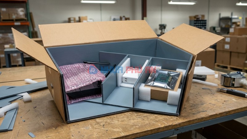 Tấm nhựa Danpla làm khay ngăn cố định chống sốc