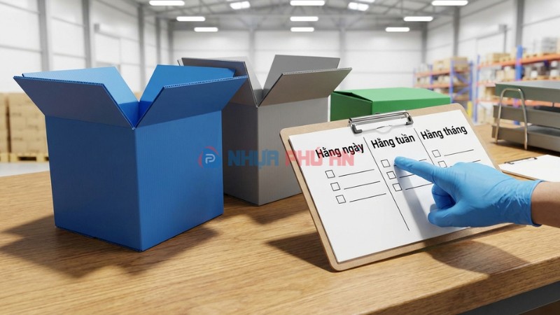 Minh họa các tình huống bắt buộc tẩy rửa thùng Danpla định kỳ