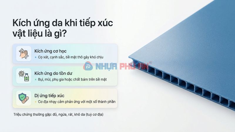 Kích ứng da khi tiếp xúc vật liệu là gì