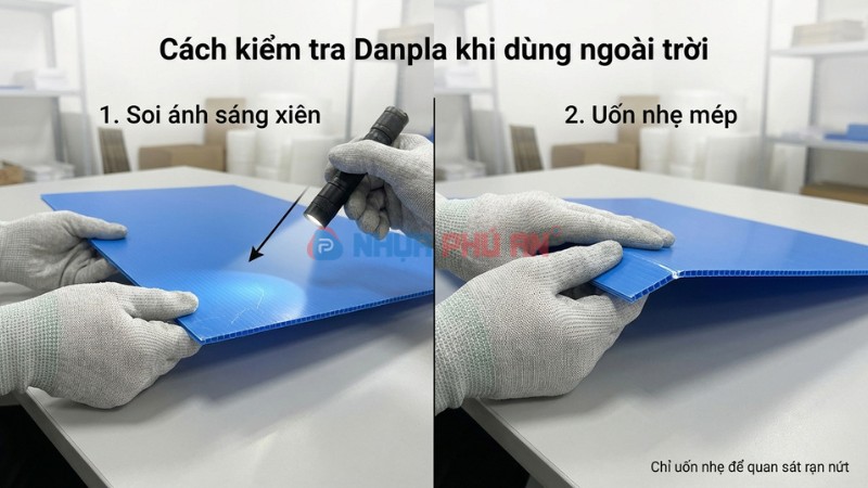 Kiểm tra tấm nhựa danpla ngoài trời