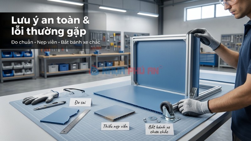 Lưu ý an toàn và các lỗi thường gặp khi thi công vách ngăn di động bằng danpla