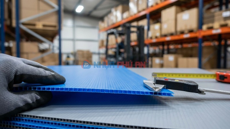 Nhựa danpla ứng dụng trong kho hàng